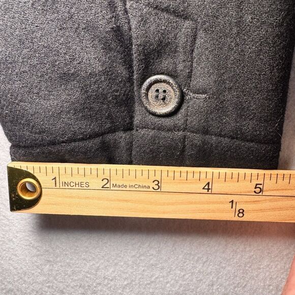 Covet Handcrafted Redemption Black Wool Blend Double Breasted Button Coat Jacket - Picture 12 of 14